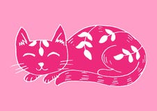Doodle funny cat vector illustration Doodle funny cat vector illustration