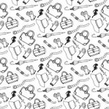 Doodle hand drawn girl fashion accessories and handbags seamless pattern royalty free illustration Doodle hand drawn girl fashion accessories and handbags seamless pattern royalty free illustration