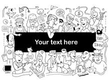 Doodle People Frame. Funny Banner for Your Design vector illustration Doodle People Frame. Funny Banner for Your Design vector illustration