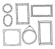 Doodle photo frames. Hand drawn square oval circle picture frames, scrapbook scribble journaling borders retro set vector illustration Doodle photo frames. Hand drawn square oval circle picture frames, scrapbook scribble journaling borders retro set vector illustration