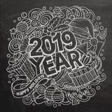 2019 doodles illustration. New Year objects and elements poster design. 2019 hand drawn doodles illustration. New Year objects and elements poster design vector illustration 2019 doodles illustration. New Year objects and elements poster design. 2019 hand drawn doodles illustration. New Year objects and elements poster design vector illustration