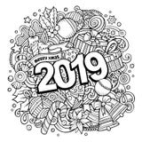 2019 doodles illustration. New Year objects and elements poster design. 2019 hand drawn doodles illustration. New Year objects and elements poster design vector illustration 2019 doodles illustration. New Year objects and elements poster design. 2019 hand drawn doodles illustration. New Year objects and elements poster design vector illustration