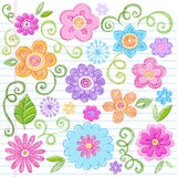 doodles καθορισμένο περιγραμματικό διάνυσμα σημειωματάριων λουλουδιών διανυσματική απεικόνιση doodles καθορισμένο περιγραμματικό διάνυσμα σημειωματάριων λουλουδιών διανυσματική απεικόνιση