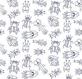 Doodles насекомых черепашок картина вектора милых безшовная Стоковое Изображение Doodles насекомых черепашок картина вектора милых безшовная Стоковое Изображение