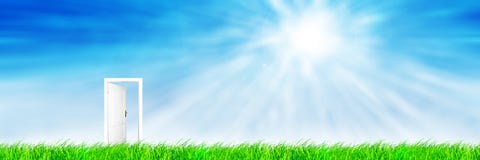 Door To New World. Panorama Royalty Free Stock Photos Door To New World. Panorama Royalty Free Stock Photos