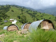 Dormitories in Upper Chipla village stock image Dormitories in Upper Chipla village stock image