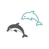 Dos delfínes de los ejemplos del vector ilustración del vector Dos delfínes de los ejemplos del vector ilustración del vector