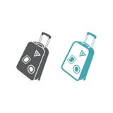 Dos ejemplos del vector de un bolso del equipaje que viaja en los echadores libre illustration Dos ejemplos del vector de un bolso del equipaje que viaja en los echadores libre illustration
