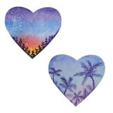 Dos formas del corazón con un paisaje de la salida del sol dentro libre illustration Dos formas del corazón con un paisaje de la salida del sol dentro libre illustration