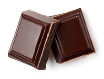 Dos pedazos de chocolate oscuro imágenes de archivo libres de regalías Dos pedazos de chocolate oscuro imágenes de archivo libres de regalías