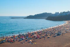 DOS Pescadores, Abureira, Πορτογαλία, όλη η άποψη Praia στοκ φωτογραφίες DOS Pescadores, Abureira, Πορτογαλία, όλη η άποψη Praia στοκ φωτογραφίες