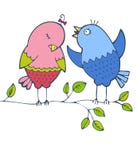 Dos pájaros brillantes stock de ilustración Dos pájaros brillantes stock de ilustración
