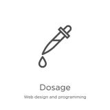 dosage icon vector from web design and programming collection. Thin line dosage outline icon vector illustration. Outline, thin royalty free illustration dosage icon vector from web design and programming collection. Thin line dosage outline icon vector illustration. Outline, thin royalty free illustration
