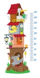 Dosez le mur avec le grand arbre féerique et les oiseaux drôles illustration libre de droits Dosez le mur avec le grand arbre féerique et les oiseaux drôles illustration libre de droits