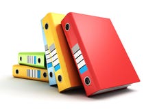 Dossiers ou reliures à anneaux colorés de bureau sur le blanc illustration libre de droits Dossiers ou reliures à anneaux colorés de bureau sur le blanc illustration libre de droits