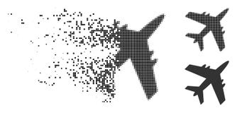 Dot Halftone Aircraft Icon réduit en fragments illustration stock Dot Halftone Aircraft Icon réduit en fragments illustration stock