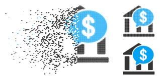 Dot Halftone Bank Message Icon dispersé illustration stock Dot Halftone Bank Message Icon dispersé illustration stock