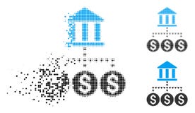 Dot Halftone Bank Structure Icon rompu illustration de vecteur Dot Halftone Bank Structure Icon rompu illustration de vecteur