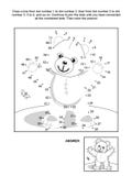 Dot-to-dot and coloring page - teddy bear