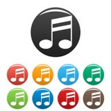 Double bar music note icons set color stock illustration Double bar music note icons set color stock illustration
