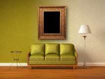 Double Coloured Interior Of Living Room Royalty Free Stock Photography