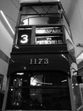 Double deck bus in black and white Double deck bus in black and white