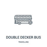 double decker bus icon vector from travelling collection. Thin line double decker bus outline icon vector illustration. Linear vector illustration double decker bus icon vector from travelling collection. Thin line double decker bus outline icon vector illustration. Linear vector illustration