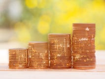 Double exposure of city and coin stack for business finance and banking concept. Golden color coin stack in night city royalty free stock photo Double exposure of city and coin stack for business finance and banking concept. Golden color coin stack in night city royalty free stock photo