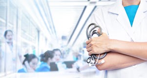 Double exposure of Doctor with stethoscope royalty free stock image Double exposure of Doctor with stethoscope royalty free stock image