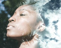 Double exposure portrait royalty free stock photography Double exposure portrait royalty free stock photography