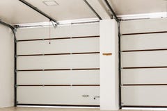 Double place empty garage interior with automatic doors royalty free stock photos Double place empty garage interior with automatic doors royalty free stock photos