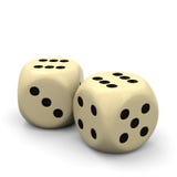 Double Six Beige Colored 3D Dices Pair vector illustration Double Six Beige Colored 3D Dices Pair vector illustration
