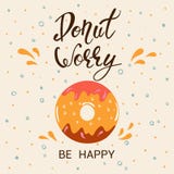 Doughnut η ανησυχία είναι ευτυχής Γραμμένη χέρι φράση στο άσπρο υπόβαθρο ελεύθερη απεικόνιση δικαιώματος Doughnut η ανησυχία είναι ευτυχής Γραμμένη χέρι φράση στο άσπρο υπόβαθρο ελεύθερη απεικόνιση δικαιώματος