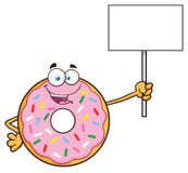 Doughnut ο χαρακτήρας μασκότ κινούμενων σχεδίων με ψεκάζει να κρατήσει ψηλά ένα κενό σημάδι ελεύθερη απεικόνιση δικαιώματος Doughnut ο χαρακτήρας μασκότ κινούμενων σχεδίων με ψεκάζει να κρατήσει ψηλά ένα κενό σημάδι ελεύθερη απεικόνιση δικαιώματος