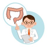 Doutor para uma descrição do grande intestino ilustração royalty free Doutor para uma descrição do grande intestino ilustração royalty free