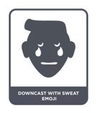 downcast with sweat emoji icon in trendy design style. downcast with sweat emoji icon isolated on white background. downcast with royalty free illustration downcast with sweat emoji icon in trendy design style. downcast with sweat emoji icon isolated on white background. downcast with royalty free illustration