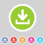 Download upload flat icon, button set, load symbol Royalty Free Stock Photography Download upload flat icon, button set, load symbol Royalty Free Stock Photography