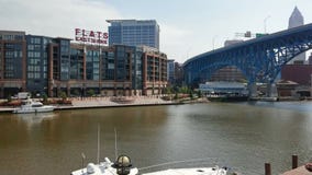 Downtown Cleveland Lake side View royalty free stock photo Downtown Cleveland Lake side View royalty free stock photo
