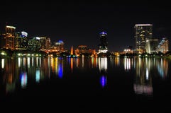 Downtown Orlando At Night Royalty Free Stock Photography Downtown Orlando At Night Royalty Free Stock Photography