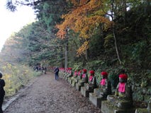 Dozens of statues of Jizo in Nikko royalty free stock photography Dozens of statues of Jizo in Nikko royalty free stock photography