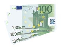 Dra för vektor av en 3x 100 (isolerade) Euroräkningar, vektor illustrationer Dra för vektor av en 3x 100 (isolerade) Euroräkningar, vektor illustrationer