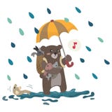 Draag op de Regen Witte Achtergrond stock illustratie Draag op de Regen Witte Achtergrond stock illustratie