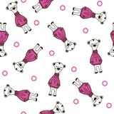 Draag teddy polair Naadloos patroon Krabbelvector stock illustratie Draag teddy polair Naadloos patroon Krabbelvector stock illustratie