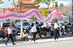 Dragon bearers at the Golden Dragon Parade, celebrating the Chinese New Year stock photos Dragon bearers at the Golden Dragon Parade, celebrating the Chinese New Year stock photos