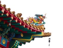 Dragon Statue On China Temple Roof Royalty Free Stock Images