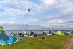 Drakesurfare i Orth royaltyfri fotografi Drakesurfare i Orth royaltyfri fotografi