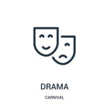 drama icon vector from carnival collection. Thin line drama outline icon vector illustration vector illustration drama icon vector from carnival collection. Thin line drama outline icon vector illustration vector illustration