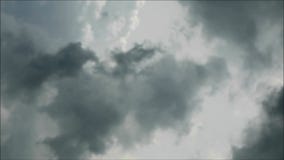 Dramatic dark grey stormy nimbus clouds