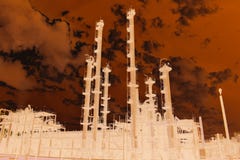 Dramatic view of the huge chemical plant stock photography Dramatic view of the huge chemical plant stock photography