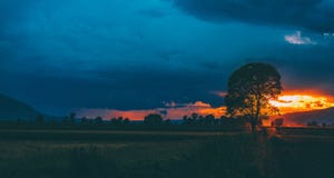 Dramatische Zonsondergang Royalty-vrije Stock Fotografie